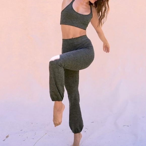 FP Movement by Free People Pants - FP Movement Let's Dance Heathered Gray Bubble Pants, Size S